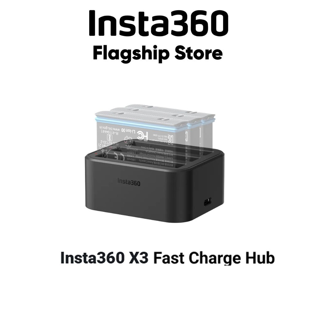 Insta360 X3 Fast Charge Hub | Easily fast charge up to three batteries at the same time