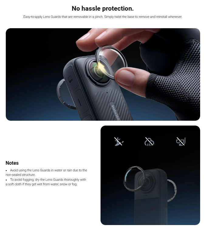Insta360 X4 Premium Lens Guards
