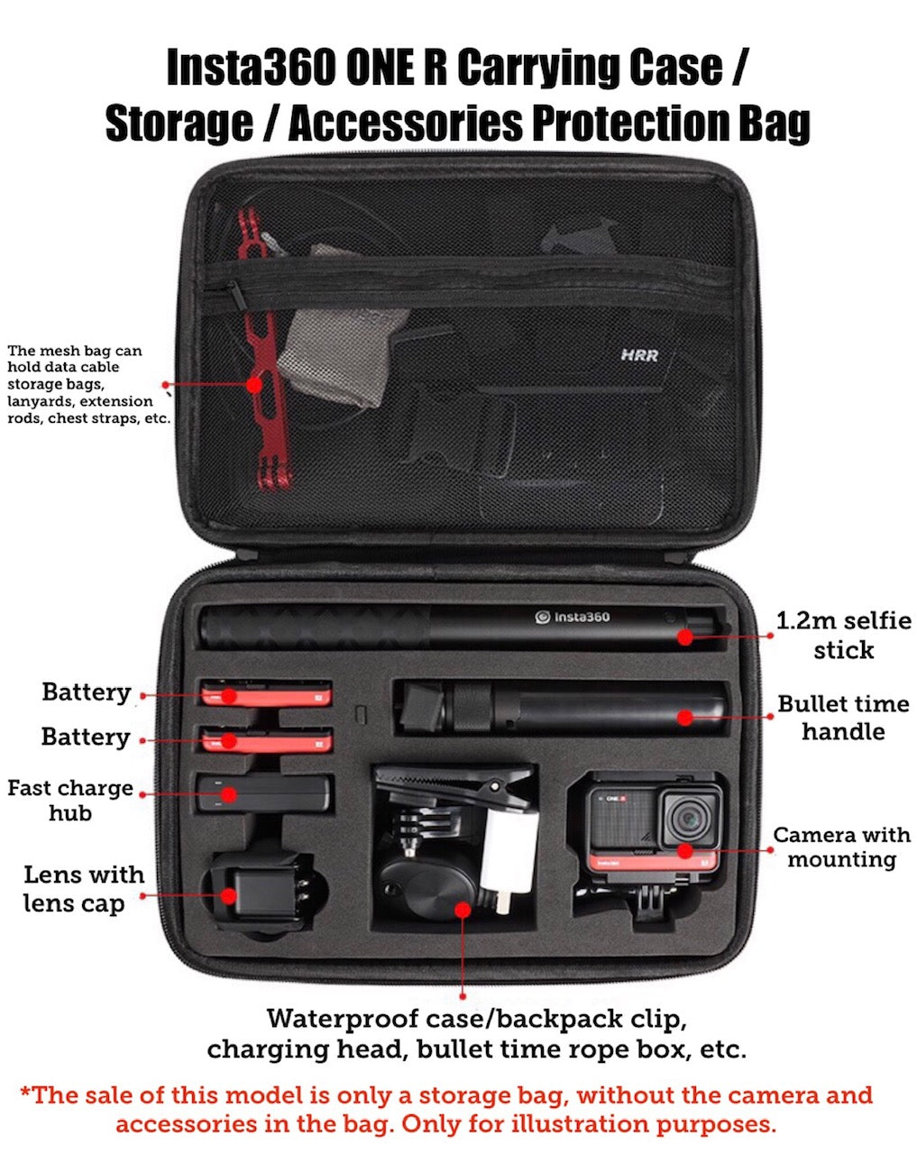 Carrying Case for Insta360 One R / RS ( 360 , 1 Inch , 4k Mod ) Carry Bag