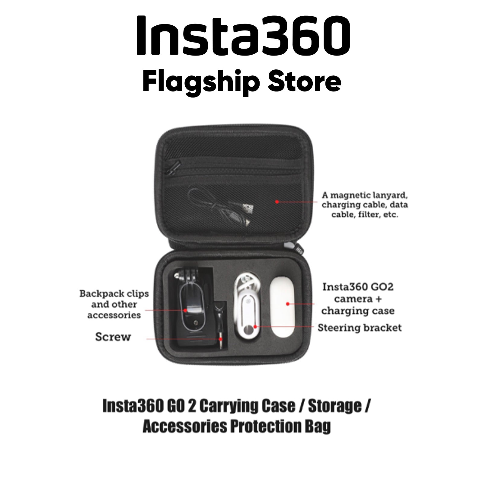 GO2 Carrying Bag / Accessories Protection Carry Case for Insta360 GO 2 Camera