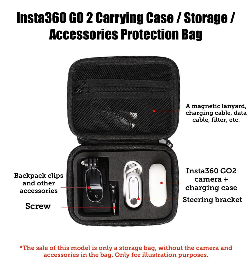 GO2 Carrying Bag / Accessories Protection Carry Case for Insta360 GO 2 Camera
