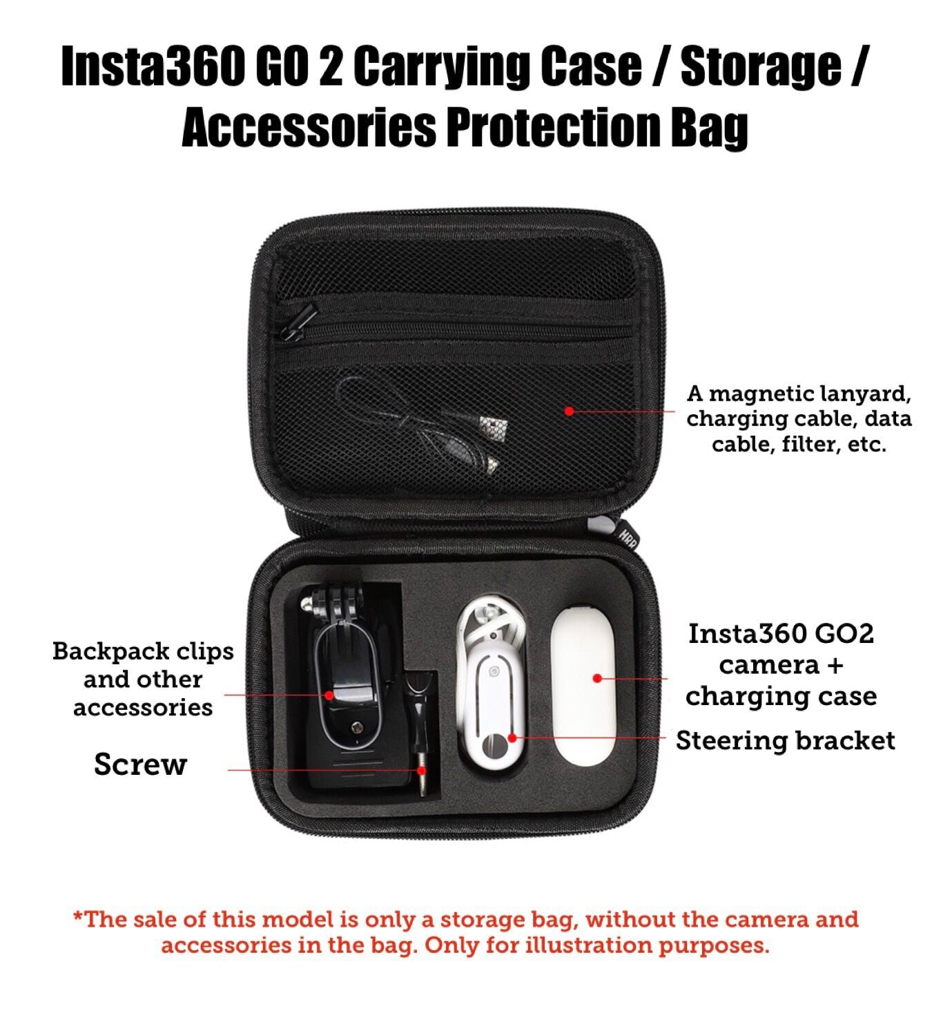 GO2 Carrying Bag / Accessories Protection Carry Case for Insta360 GO 2 Camera