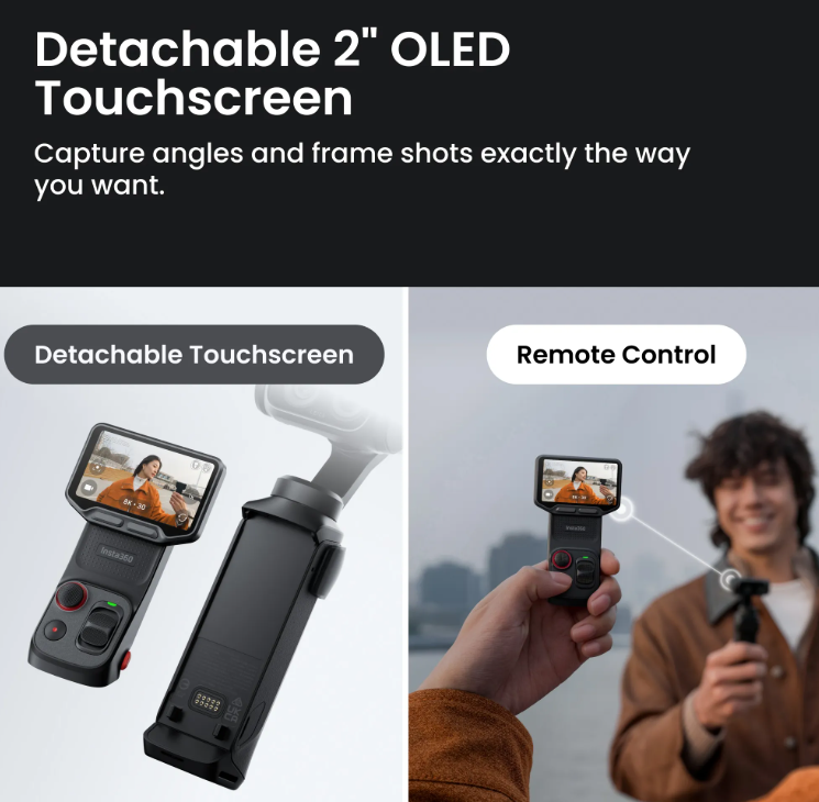 Insta360 Luna Ultra- Handheld Pocket 8K Gimbal Camera with Dual Lenses and Detachable Screen Display (Pre order)