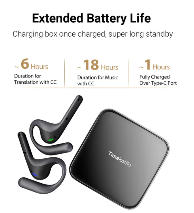 TimeKettle M4 Pro AI Translator Earphone