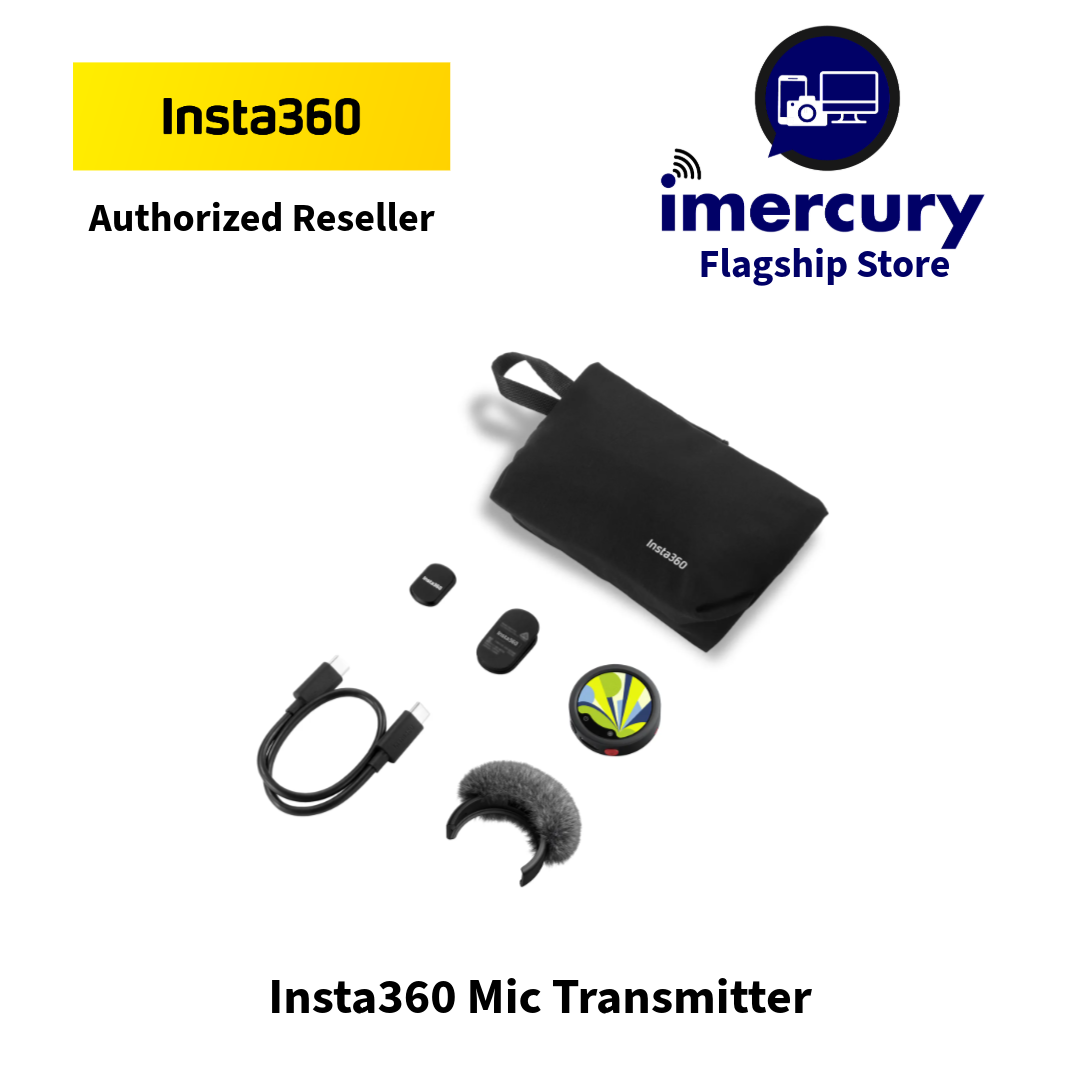 Insta360 Mic - Wireless Microphone, AI Noise Reduction, 32-bit Float Recording, Magnetic Clip, Furry Windscreen