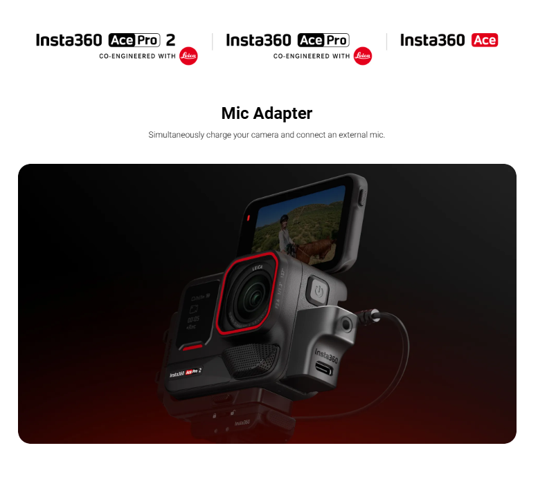 Insta360 Ace Pro 2 Ace Pro & Ace Mic Adapter