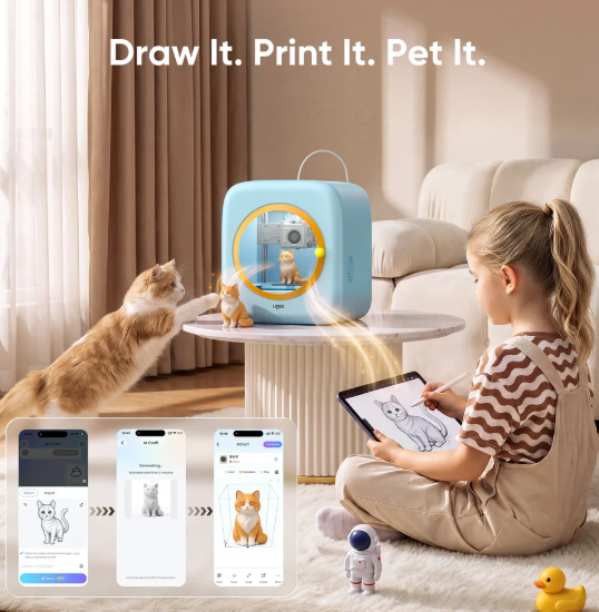 (Pre-order) Ugee Funbox 3D Printer- One click print, Safe & Fun｜Home-Friendly Air Protection｜AI Creative Modeling｜Endless Playful Models