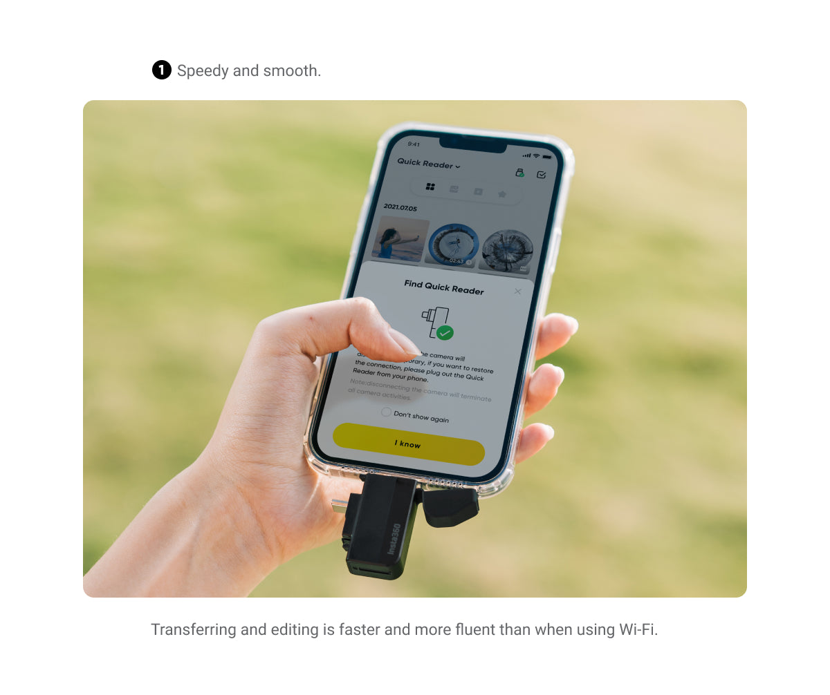 Insta360 Quick Reader Compatible with One X2 / One R Cameras