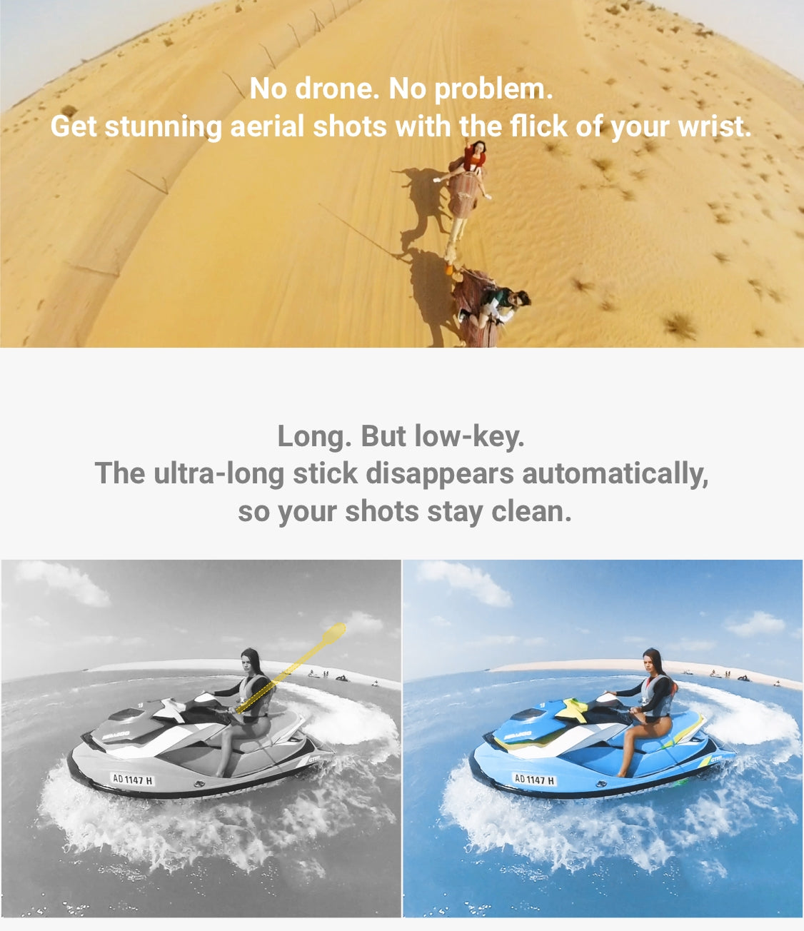 Extended Edition Selfie Stick GO 3S, X4, Ace Pro, Ace, GO 3, X3, ONE RS (Twin/4K), ONE X2, ONE R, ONE X, ONE (36cm to 3 Metres)