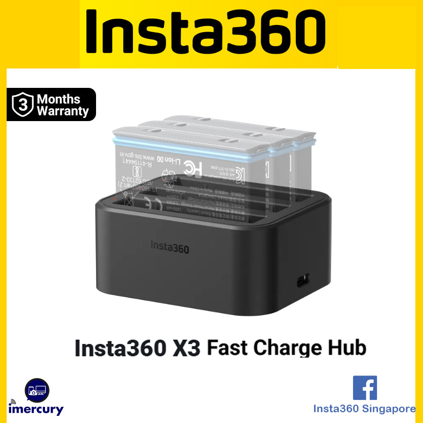 Insta360 X3 Fast Charge Hub | Easily fast charge up to three batteries at the same time