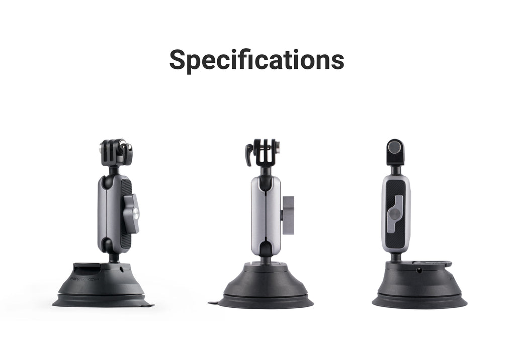 Insta360 Suction Cup Car Mount - X3,ONE RS,GO 2,ONE X2,ONE R,ONE X,ONE